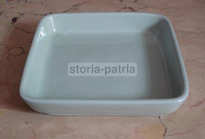 Lavenia: Scodella Quadrata In Ceramica Verde, Anni '30 '40