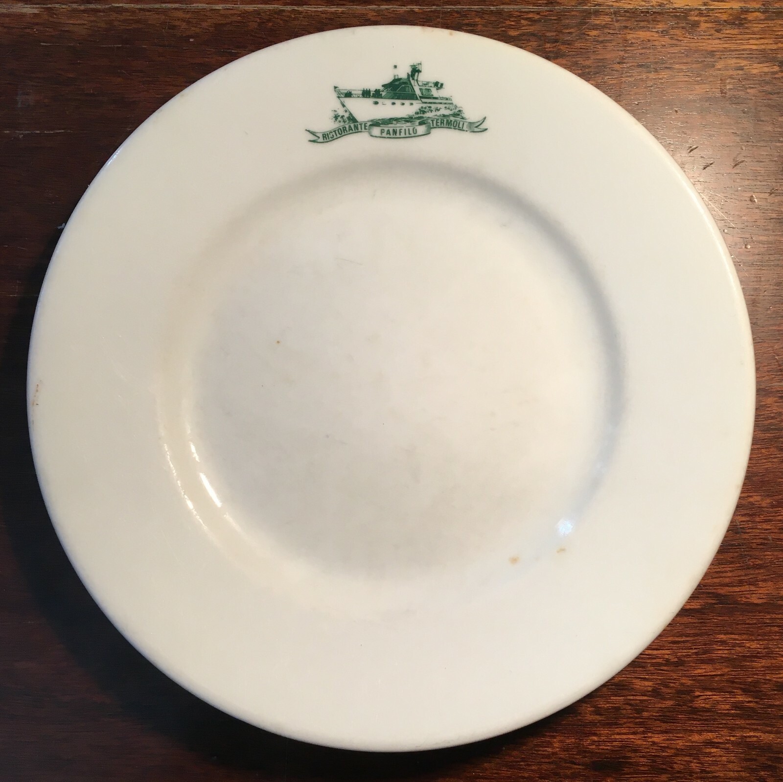 Molise, Termoli: Piatto Pubblicitario Da Collezione d'Epoca   Ristorante Il Panfilo