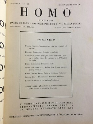 Homo Roma: Medicina, Farmaceutica, Erboristeria E Medicina Indiana, 1941