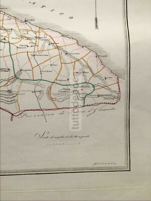 Puglia Antica Terra Di Bari, Cartografia De Sanctis, Grande Mappa Geografica