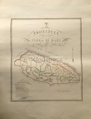 Puglia Antica Terra Di Bari, Cartografia De Sanctis, Grande Mappa Geografica