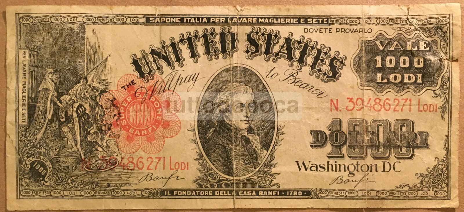 Profumeria, Sanitaria, Detersivi, Sapone Banfi: Facsimile Di Banconota Americana