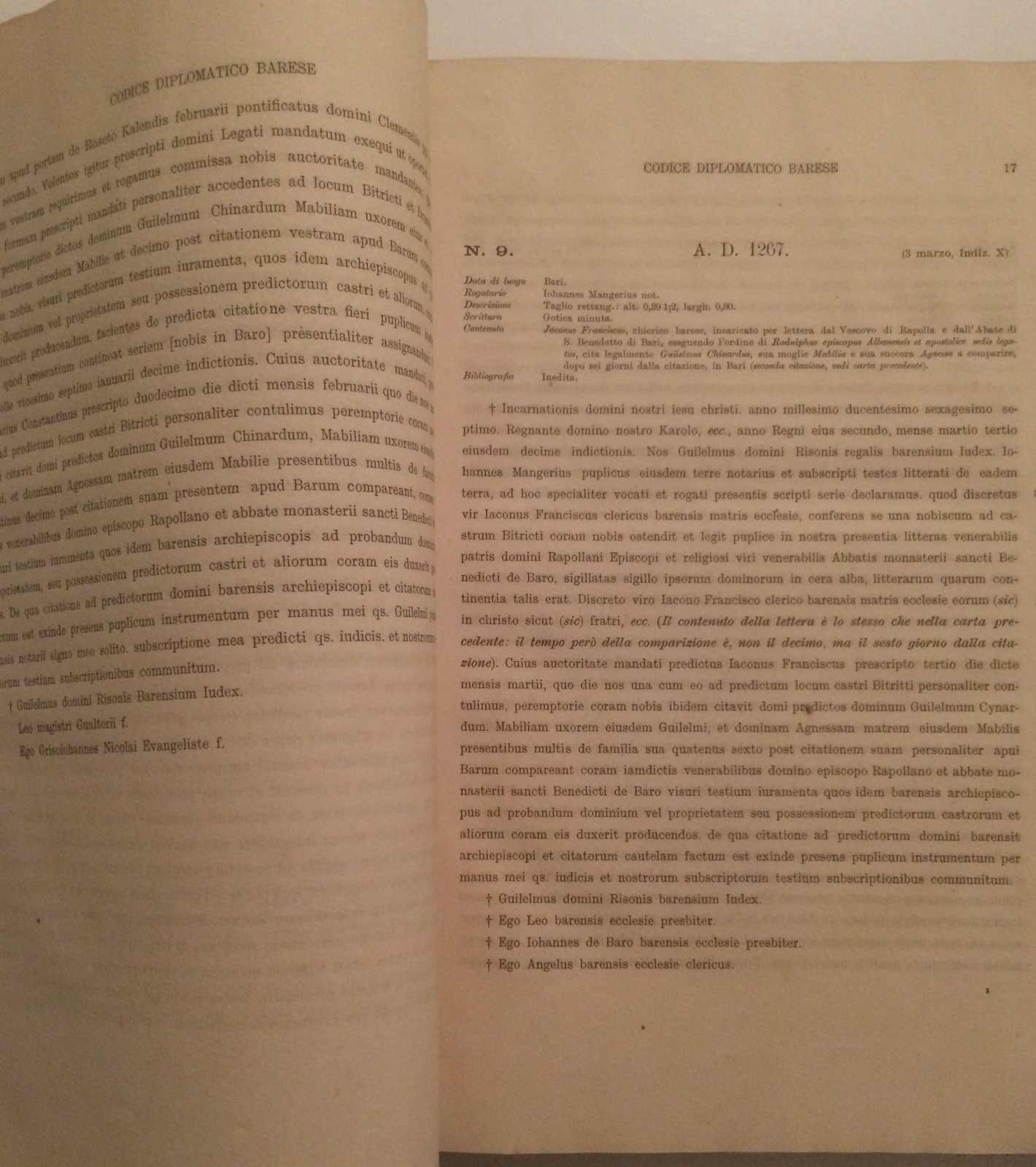 Paleografia Diplomatica Puglia: Storia Locale Di Bari, Giovinazzo, Canosa E Putignano