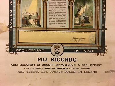 Milano: Erigenda Chiesa Corpus Domini, Pio Ricordo. Antica Stampa A Colori, 1898