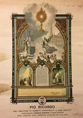 Milano: Erigenda Chiesa Corpus Domini, Pio Ricordo. Antica Stampa A Colori, 1898