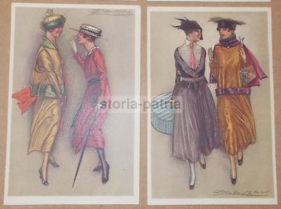 Arte: Artisti Illustratori   Mauzan, Belle Cartoline d'Epoca, Moda, Eleganza, Liberty