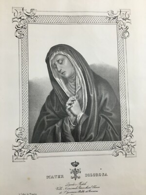 Antica Stampa Devozionale Dell'Addolorata, Roma, Chiesa Di San Giovanni Battista Dei Fiorentini