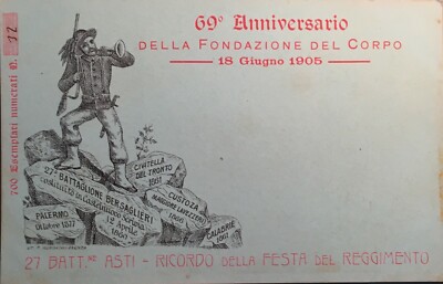 Bersaglieri: 27° Battaglione, Palermo, Custoza, Calabria, Civitella Del Tronto (1905)