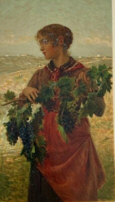 Arturo Faldi, Allegoria Dell'Autunno: Cromolitografia Originale, 1891
