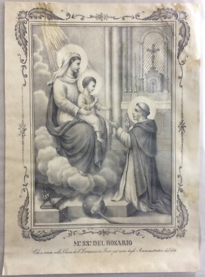 Maria SS.ma Del Rosario, Puglia, Bari. Litografia Falagario