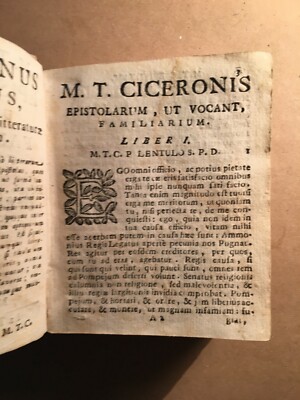 Classici Cicerone: Lettere Ai Famigliari   Antica Edizione Milanese Galeazzi, 1734