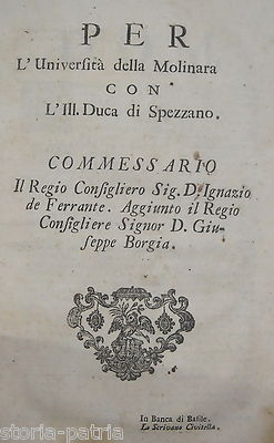 Giuridica Napoletana: Molinara E Il Duca Di Spezzano Muscettola, 1748