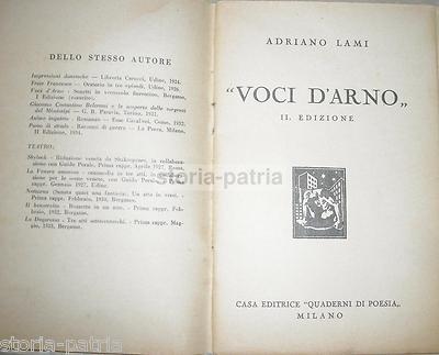 Voci d'Arno: Letteratura Dialettale Toscana Di Adriano Lami, Bottega Di Poesia, 1936