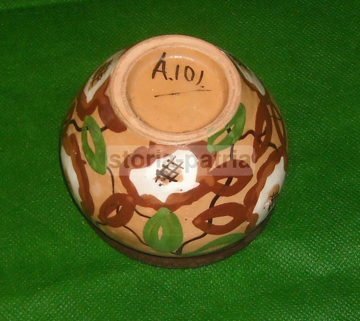 Ceramica d'Epoca Con Decoro Floreale Policromo, Piccolo Vaso Soprammobile