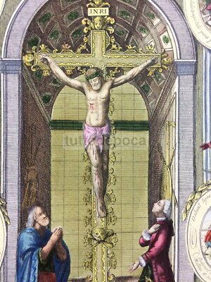 Stampa Popolare Devozionale: Cristo Di Guamantanga, Perù. Antica Rara Acquaforte