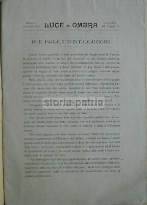 Luce E Ombra (rivista Mensile Di Scienze Spiritualiste). Primi Tre Fascicoli (1900 1901)