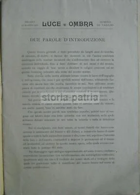 Luce e Ombra (Monthly Journal of Spiritualist Sciences). First Three Issues (1900-1901)