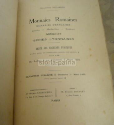 Numismatica: Monete Romane E Francesi, Collezione Recamier, 1925