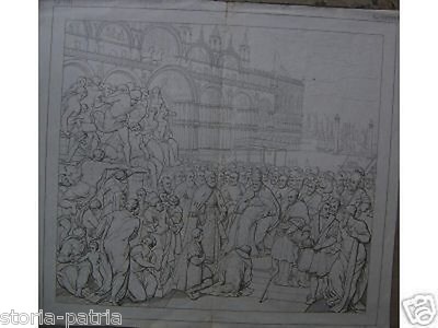Veneto, Venezia. Animata Cerimonia Con Il Doge. Bella Incisione Di Ludovico Ferretti