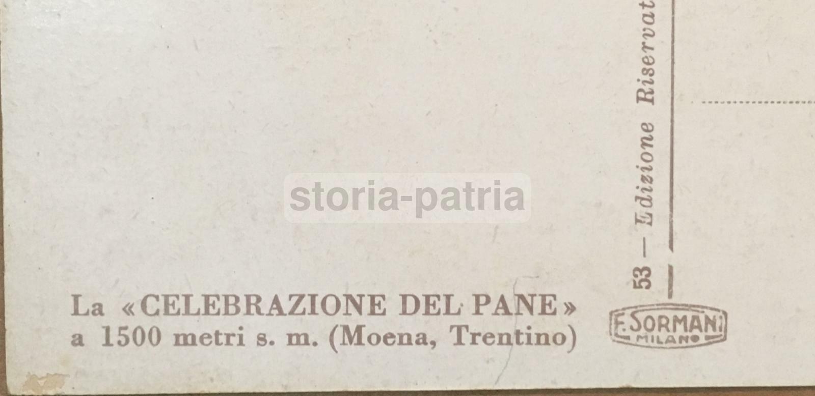 Trentino, Moena, Festa Del Pane, Grano, Mietitura, Folklore, Cartolina A Colori, 1930