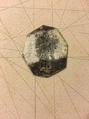 Santa Lucia Vergine E Martire. Placchetta Metallica Antica A Sbalzo
