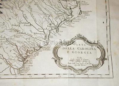 Viaggi America: Rara Antica Cartografia Della Carolina, Georgia, Apalachi, Port Royal, XVIII Secolo