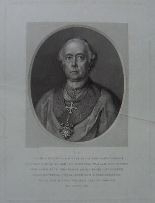 Cardinale Antonio Tosti, Incisore G.B. Costa, Ritratto Antico, Incisione '800