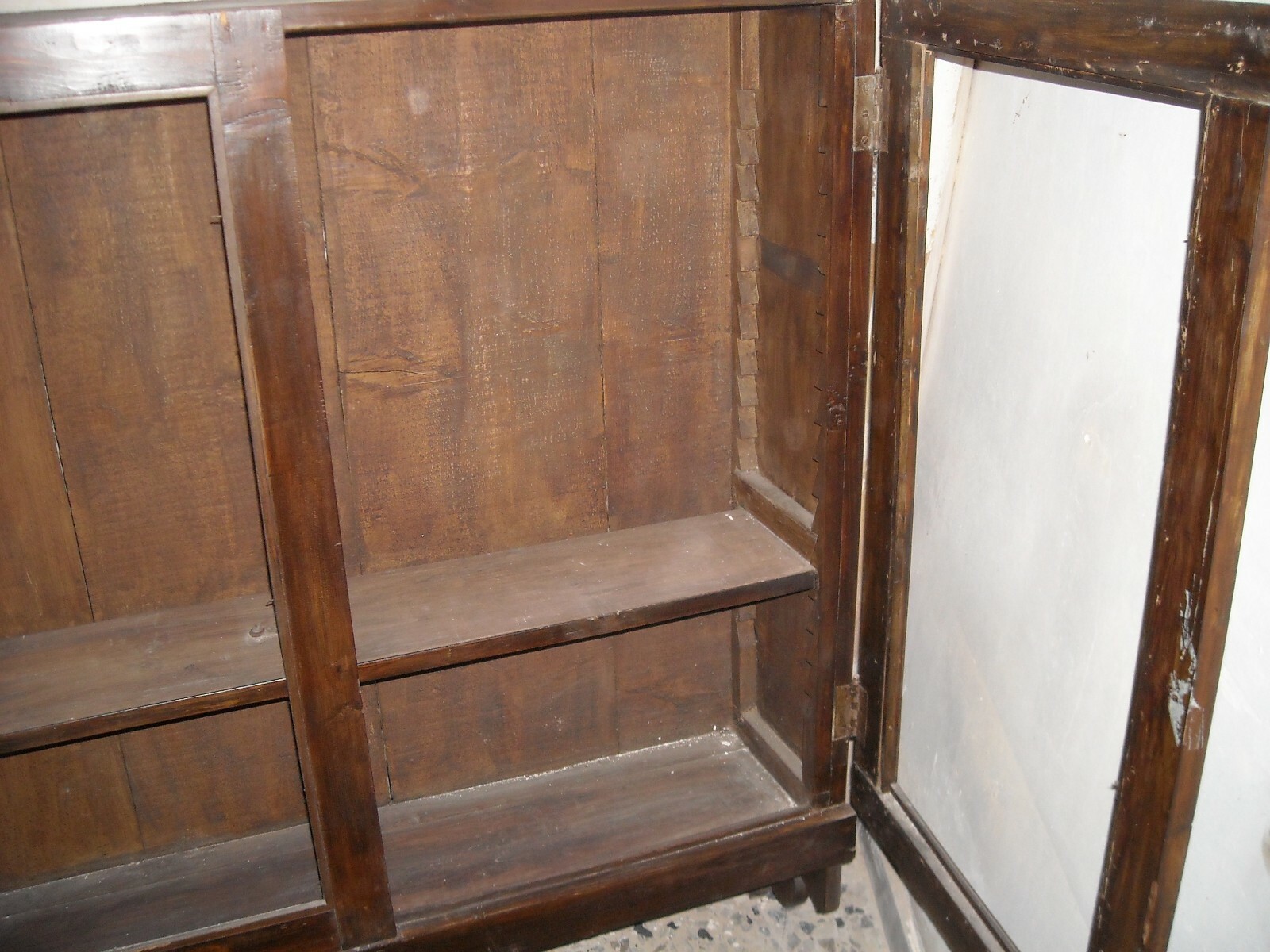 Antica Vetrina Decorativa In Legno: Piattaia O Libreria d'Epoca