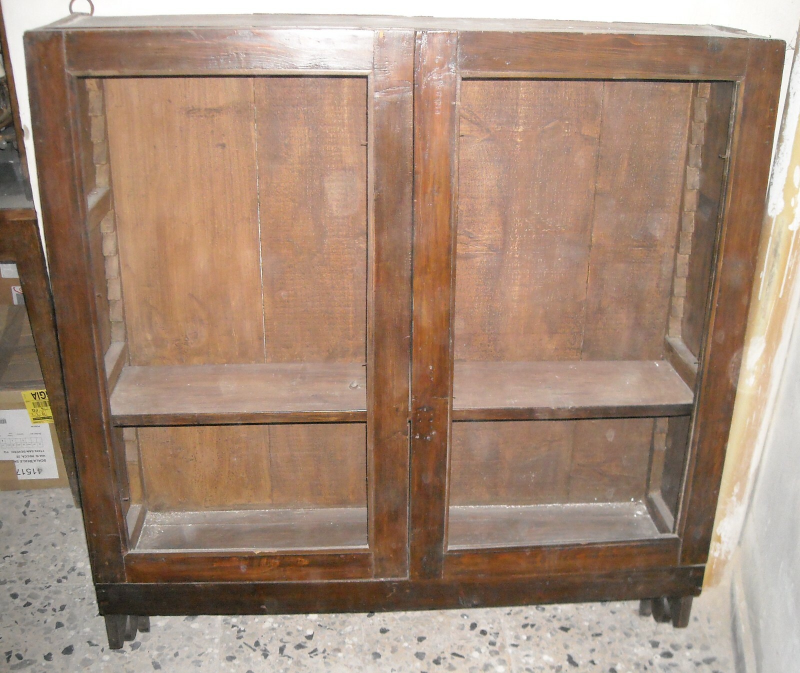 Antica Vetrina Decorativa In Legno: Piattaia O Libreria d'Epoca