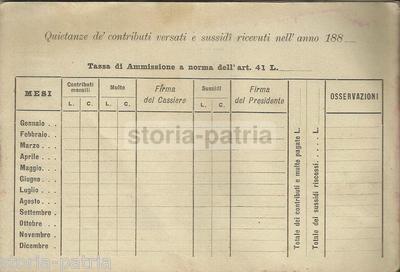 Puglia, Orsara (Irpinia): Statuto Della Società Di Mutuo Soccorso "Fratelli Cairoli", 1884