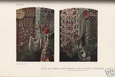 Sardegna, Folklore: Tappeti Dei Secoli XVII XVIII, Stampa Originale