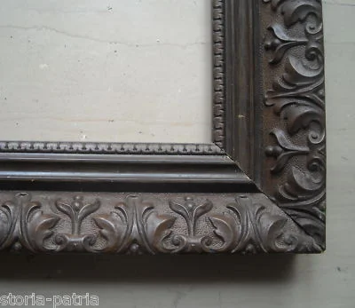 Antica Grande Cornice Artistica Liberty con Decori a Pastiglia