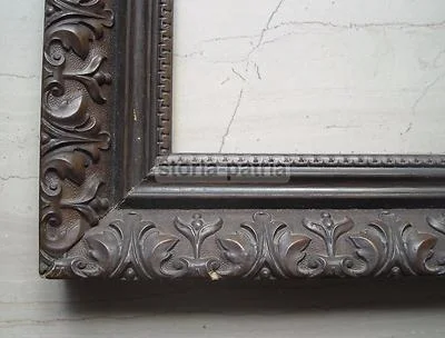 Antica Grande Cornice Artistica Liberty con Decori a Pastiglia