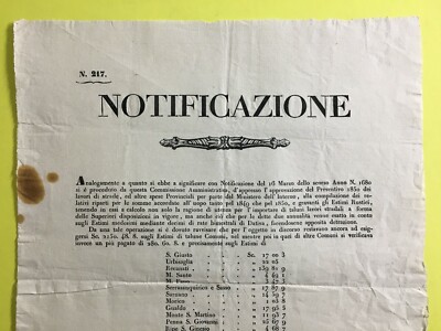 Marche, Macerata, Recanati: Antico Foglio Volante Di A. Gherardi, 1851