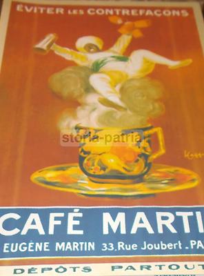 Cappiello Caffè Martin Parigi, Manifesto Pubblicitario Decorativo (reprint)