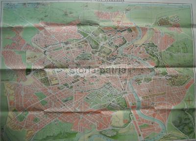 Roma Imperiale: Enorme Mappa Topografica Con Monumenti, Tramvie, Tevere E Viabilità