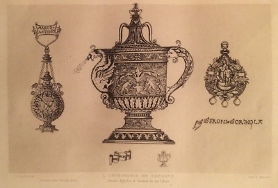 Arte Antica: Incisione Spagna, Artigianato Orafo, Oreficeria Spagnola, Davillier, XIX Secolo