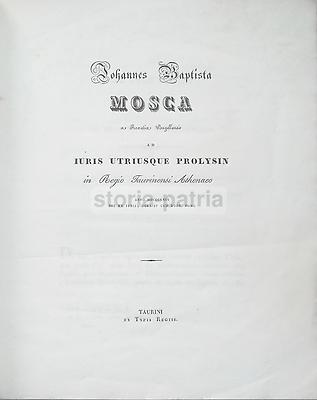 Giovan Battista Mosca, Antica Edizione Giuridica, Ateneo Di Torino, 1829
