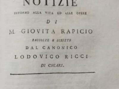Ravizza, Rapicio: Rara Bio Bibliografia Di Chiari, Brescia E Bergamo, Lodovico Ricci, Fine XVIII Secolo
