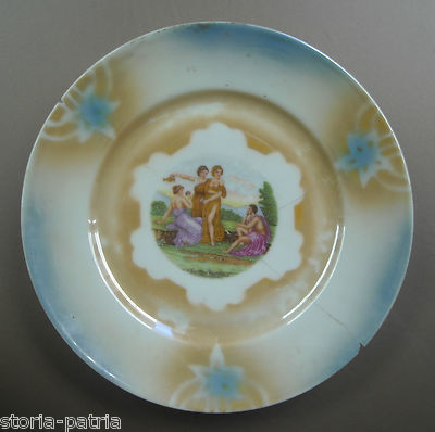 Toscana, Richard Ginori, Antico Piatto Da Collezione Con Decoro Mitologico E Floreale