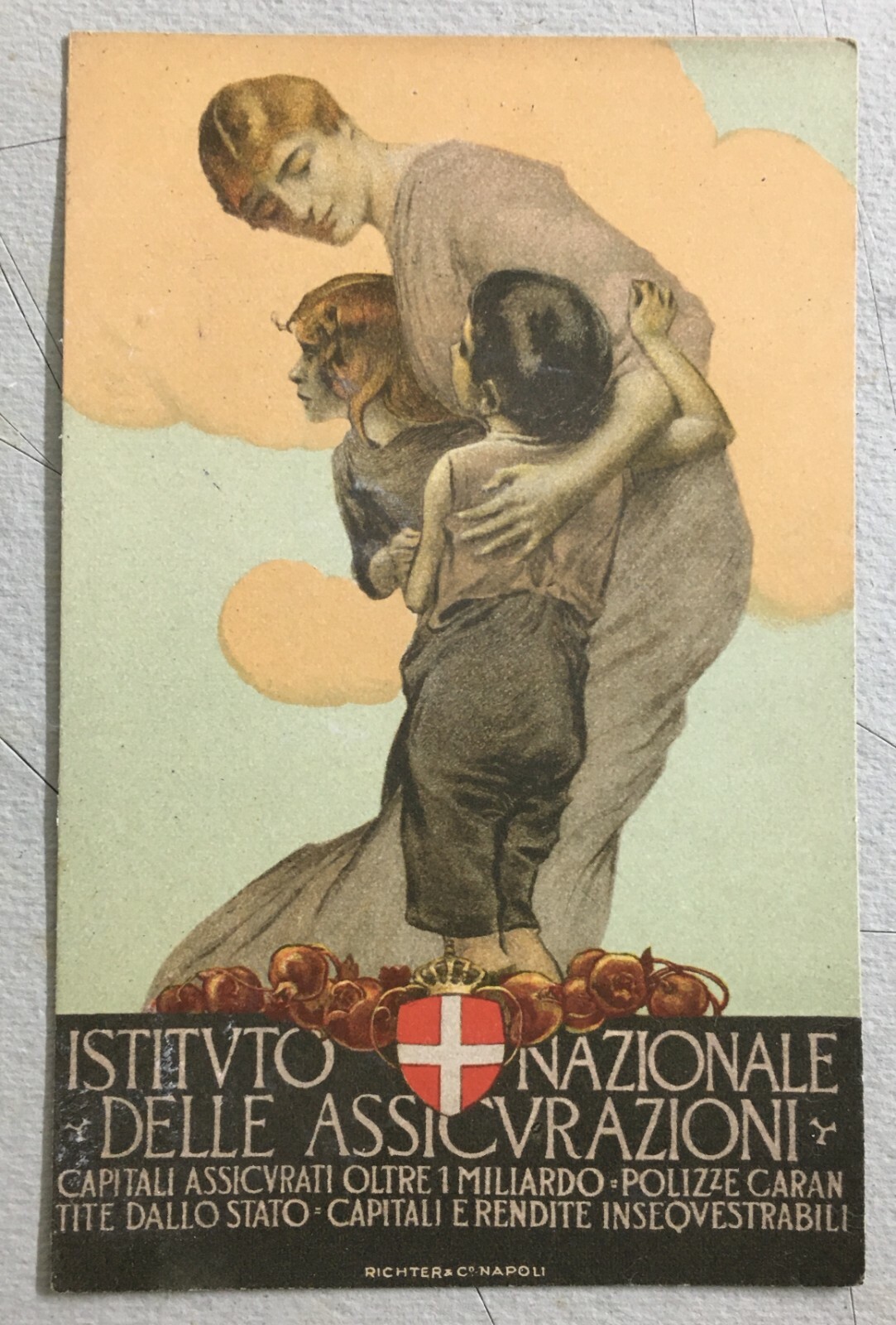 Assicurazioni INA. Stampa Pubblicitaria, Edizione Richter, Napoli. Cartolina.