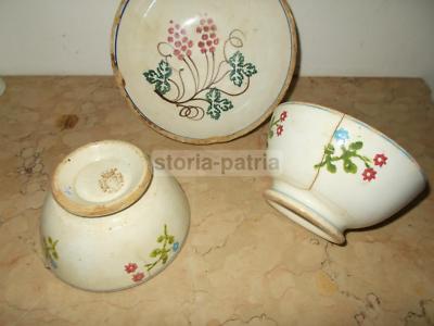 Cucina Antica, Ceramica Popolare: Vedova Besio, Tre Ceramiche Floreali
