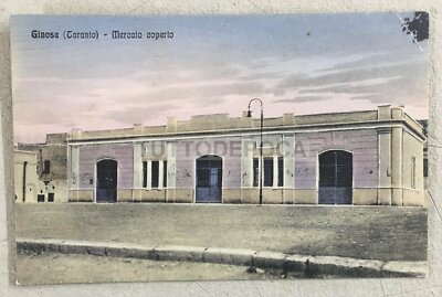 Puglia, Taranto, Ginosa: Veduta Del Mercato Coperto, Cartolina Illustrata A Colori, Tuseo, Anni '20