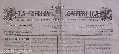La Sicilia Cattolica, Quotidiano Di Palermo, 18 19 Settembre 1902