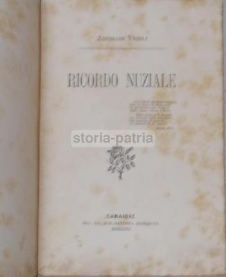 Camaiore, Alcibiade Vecoli, Nozze Taddei Bancalari, Meli, Rara Antica Edizione 1890
