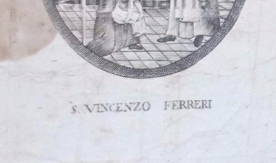 San Vincenzo Ferreri: Antica Stampa Popolare Devozionale (santino)