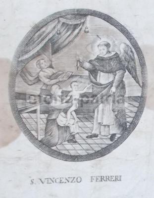 San Vincenzo Ferreri: Antica Stampa Popolare Devozionale (santino)