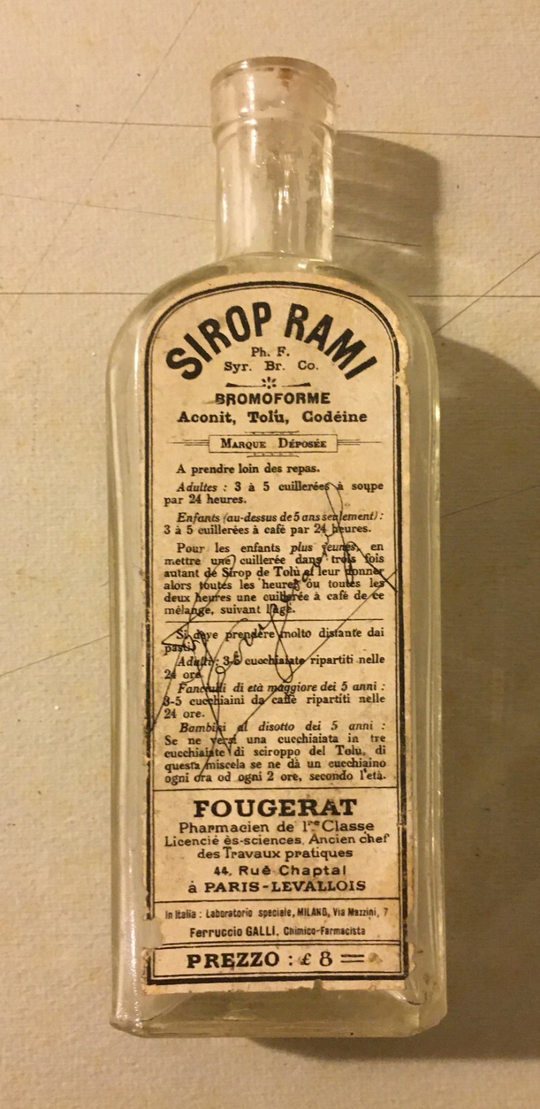 Medicina Farmaceutica: Sciroppo Rami, Formula Fougerat, Pubblicità d'Epoca