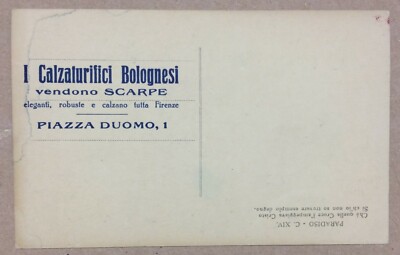 Firenze: Calzaturifici Bolognesi Scarpe Dante Alighieri Cartolina Pubblicitaria