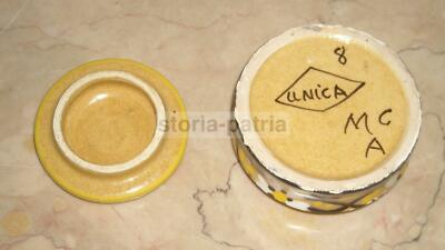 Piccola Scatola In Ceramica Con Decorazione Floreale, Manifattura MCA/MGA Per Unica